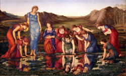 pre-raphaelisme:  The Mirror of Venus by Edward Burne-Jones, 1875
