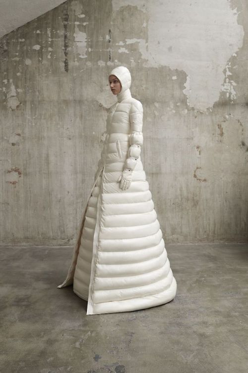 Going extreme with down-filled outerwear. Seen here.