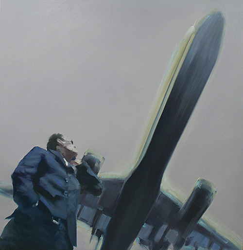 huariqueje:Flight  -  Petri Niemelä , 2013.Finnish, b. 1965 -Oil on canvas,  150 x 150 cm.