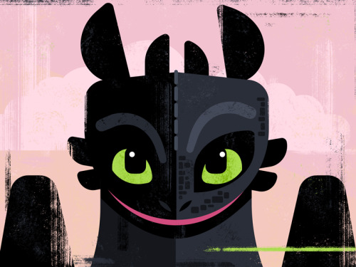 Toothless - Day 40 of 100 days of pop culture portraits by Alan D.  Get Prints!