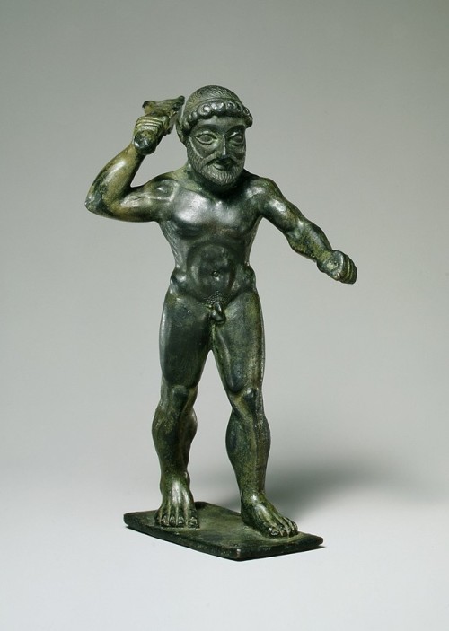Herakles Bronze, said to be from Mantinea, last quarter of the 6th century BCE. Height: 12.80 cm/5 1