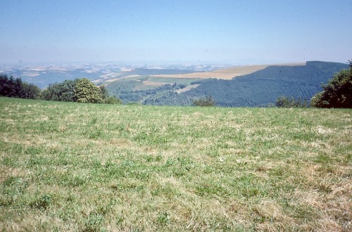 Deux paysages du Causses en été, Aveyron, 1984.The Causses are a parts of large limestone plateau at