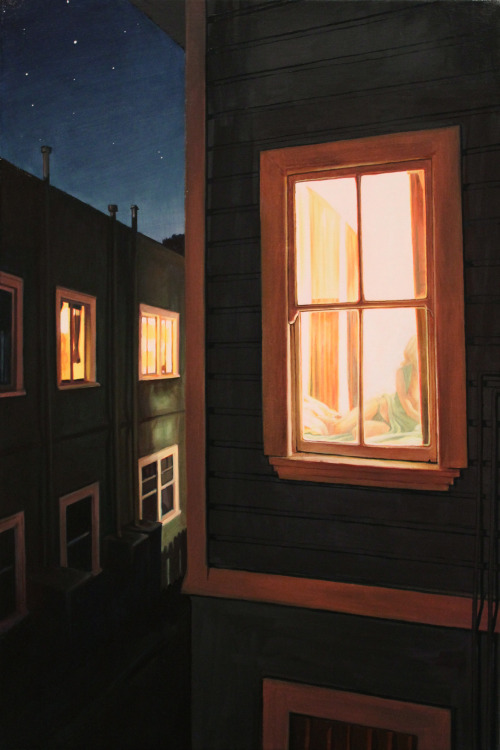 Bedroom Window  -   Seth Armstrong, 2013.American,b.1983-Oil on panel, 12 x 18 in    30 x 45 cm.