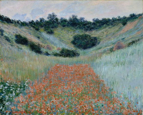 artmastered:Claude Monet, Poppy Field in a Hollow near Giverny, 1885, oil on canvas, 65.1 x 81.3 cm,
