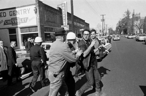 Bernie Sanders getting arrested at a civil rights protest. 