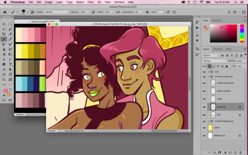 Sneak peek at the in-progress coloring of Love Not Found vol.2’s back cover art! This is part of a L