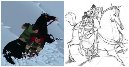 firequeensrules - Fa Mulan concept art VS final animation 
