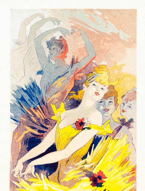 artofnancydrew:Les Coulisses de l'Opera by Jules Chéret; color lithograph 1890 with a bonus postca