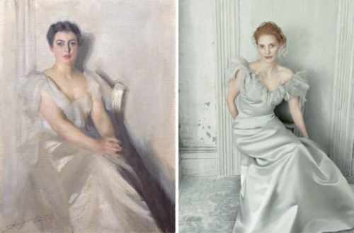 Vogue’s Jessica Chastain photoshoot Painting: Frances Cleveland by Anders Zorn 