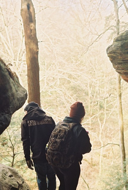 Josh and jess exploring rock house