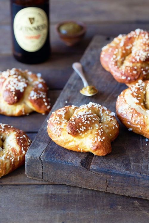 Sesame Salt Pretzels with Brown Beer Mustard