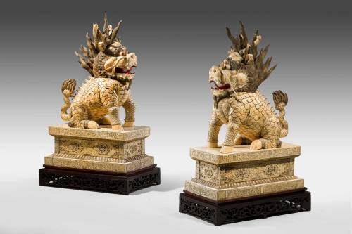 windsorhouseantiques:A MASSIVE AND MAGNIFICENT PAIR OF IVORY KYLINSA massive and magnificent Pair of