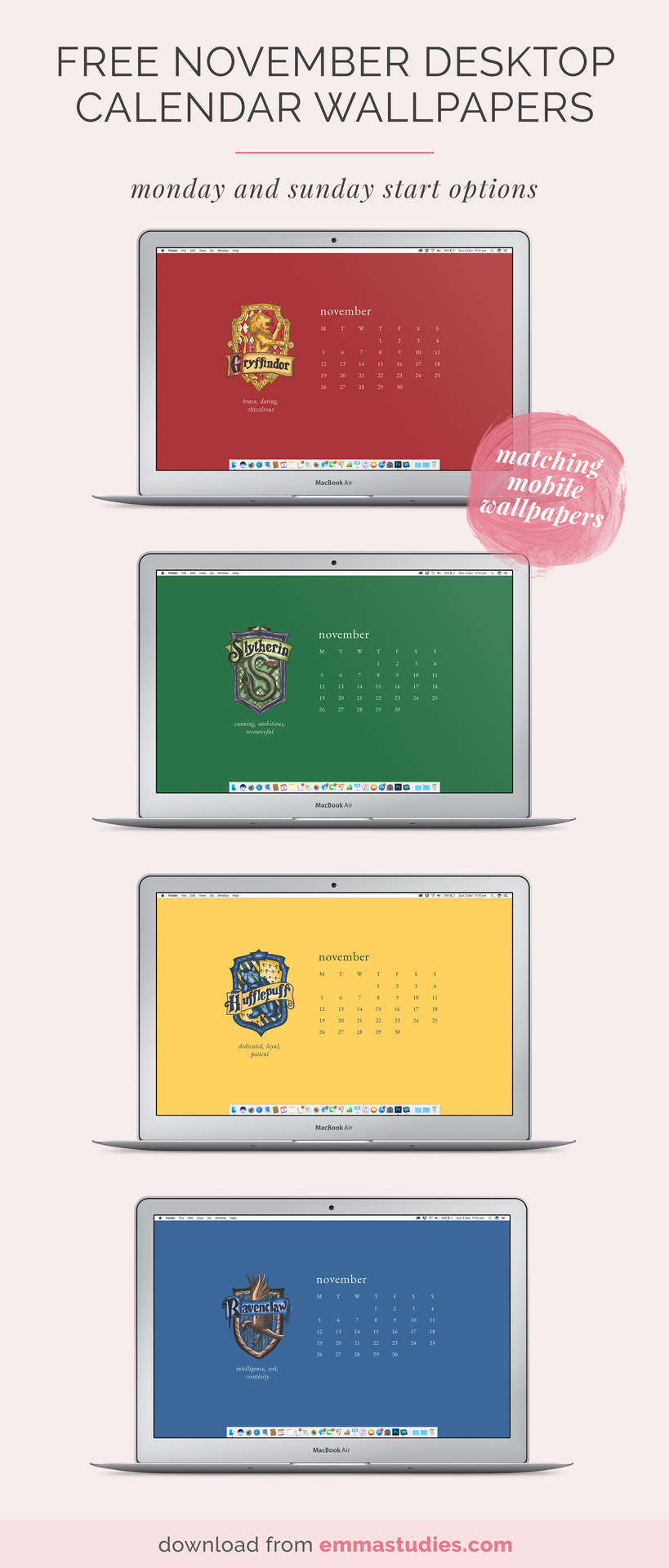 Emma S Studyblr November Harry Potter Desktop Wallpapers Here Are