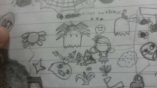 MA cute spider kid and some drawing