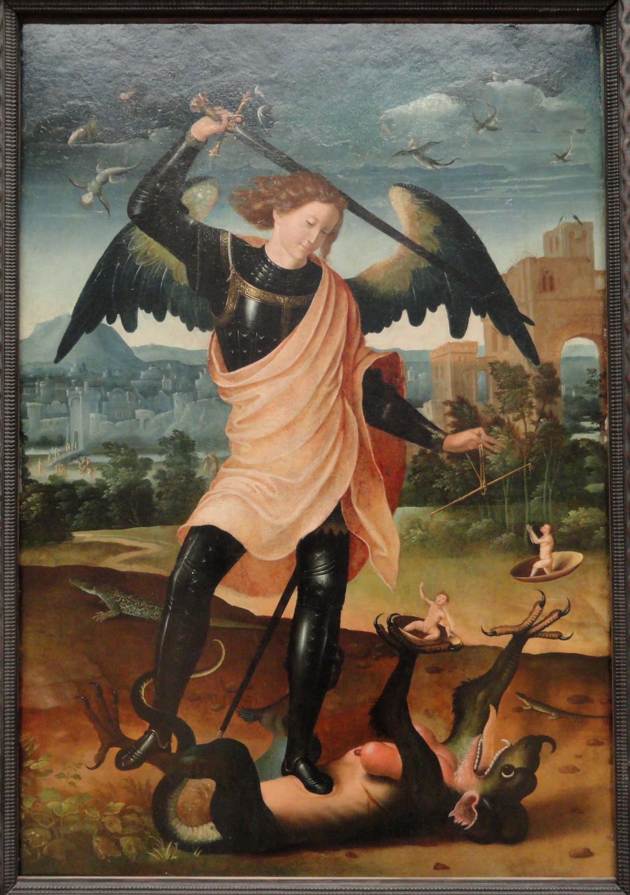 survivethejive:  St. Michael and the Dragon by unknown Spanish artist  c.1500My girlfriend