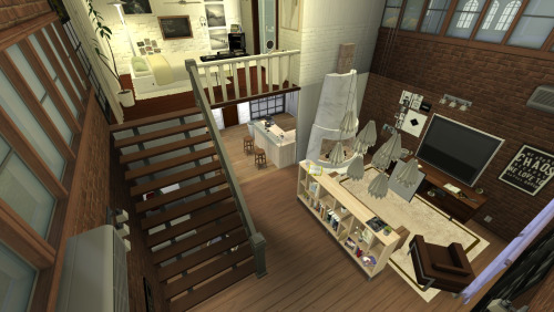 chicagosims: Sims 4 Studio Apartment* 1 bed 1 bathLofted76,000 Simoleans DOWNLOAD (all CC included!)