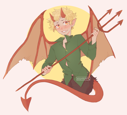 it’s been so long since i drew the boi,,,,,,, and the first time drawing his imp version sobso