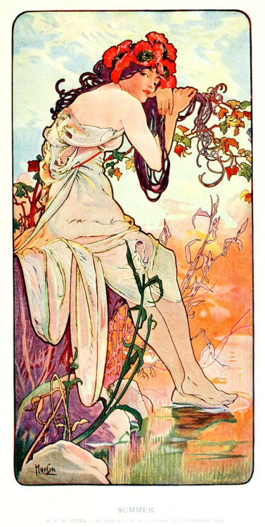 Alphonse Mucha (1860-1939), ‘Summer’, “The Magazine of Art”, Vol. 23, 1899So