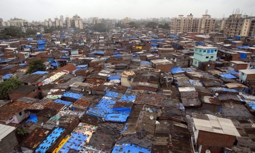 The Dharavi slums of Mumbai, India. 