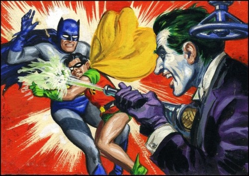 Colorful and spirited Batman trading cards from the 1960s.