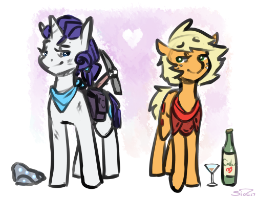An idea I’ve been playing around with, I got the idea from something I saw a long time ago that someone did but I forget who they were. The idea is an alternate universe where Rarity is the AJ of the group and vice versa.  In this universe Rarity is