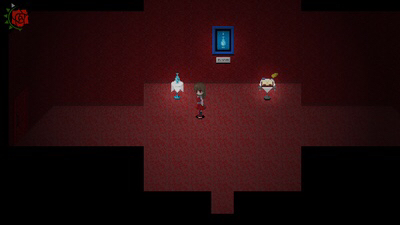 A screenshot of the red area where Ib finds the ever lasting vase.