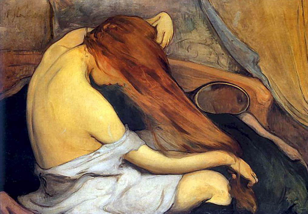 Degas woman combing her hair