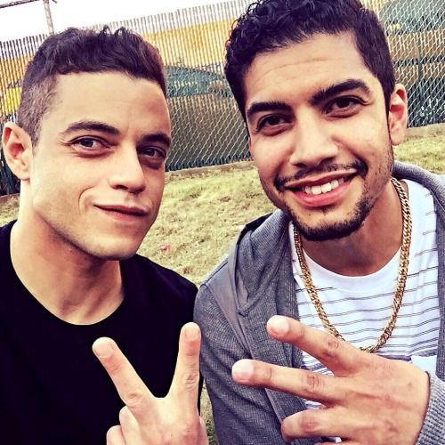 darlenealderson:  Rami Malek and Rick Gonzalez BTS