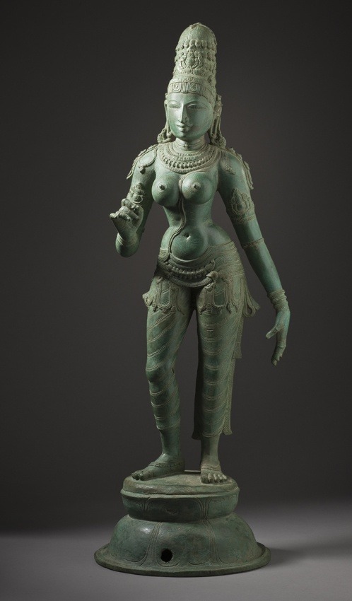 arjuna-vallabha:Satyabhama, one of Krishna’s chief wives, Chola bronze from Tamil