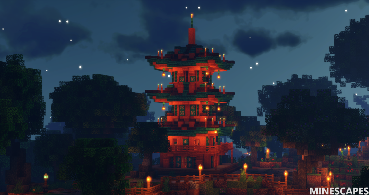 Japanese pagoda Plus Tea House Minecraft schematic