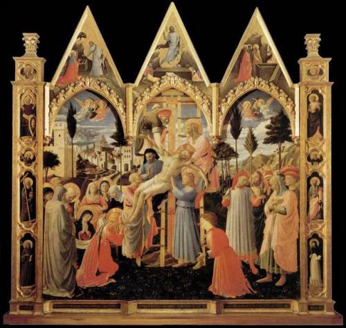 artist-angelico:Deposition from the Cross, 1437, Fra AngelicoSize: 185x176 cmMedium: panel, tempera