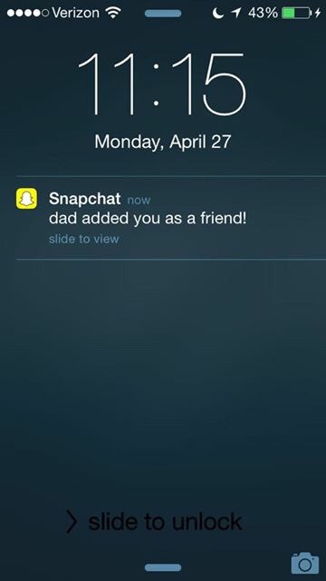 retiredjesus:  when ur dad adds you on snapchat