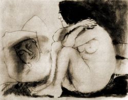 24hoursinthelifeofawoman:  Pablo Picasso - “Sleeping man and woman sitting”. 1943