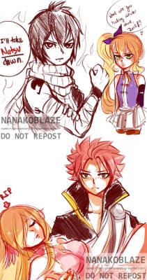 nanakoblaze:  random doodles of my old AU HEREwhere Zervis and Nalu switch role.not in good mood today so i end up making these dump sketches instead of a proper fan art TT-TT_____DO NOT EDIT OR REPOST