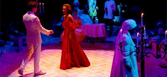 politelyintheknow: hailey kilgore as ti moune and isaac powell as daniel in ONCE ON THIS ISLAND.