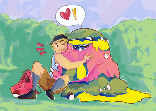 seapudding-art: I had to doodle my muk, Chuggs, and I bc I love my smelly, blobby, biohazard pokemon