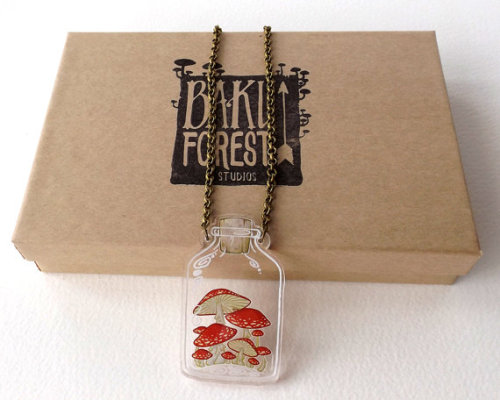 irisnectar:Necklaces by Baku Forest Studio on etsy 