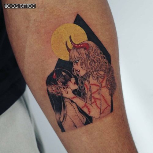 ig: d.o.s_tattoo blackw;demon;moon;woman