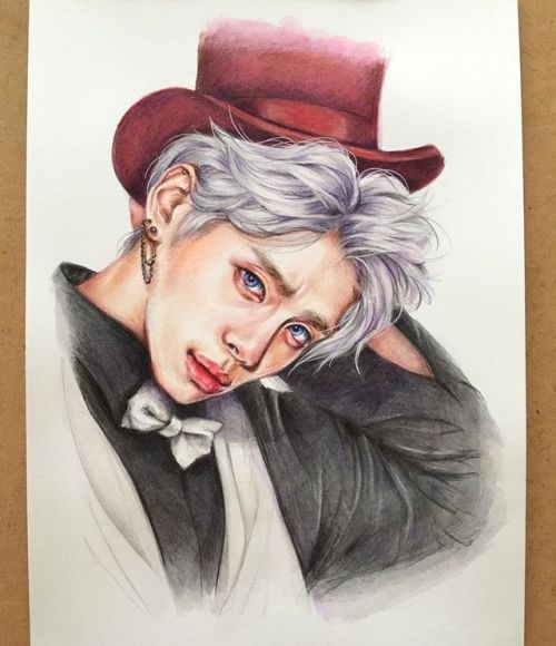 Jonghyun inspiration from EveryTime . #shineefanart #jonghyun#watercolorpencil #colorpencilhttps