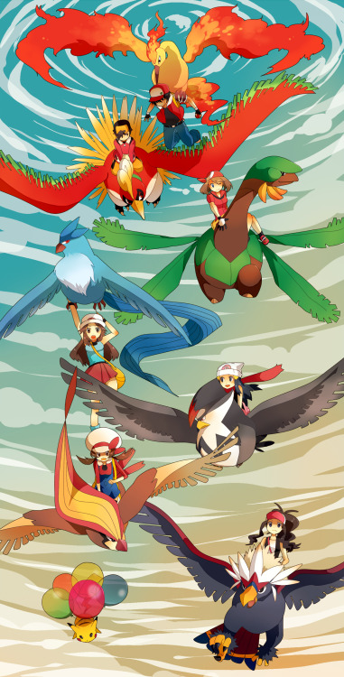 alternativepokemonart:ArtistFlying Pokemon by request.