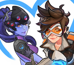overwroughtfan:  Widowmaker + Tracer by ROIDESRATS