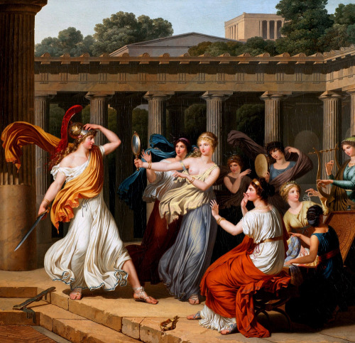 jaded-mandarin:Louis Gauffier. Detail from Odysseus recognises Achilles amongst the daughters of Lyc