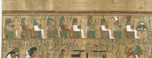 ancientpeoples:Ani’s Book of the Deadc.1250 BCNew KingdomAni’s Judgment: the scene is the Hall of Ju