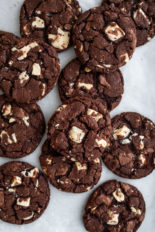 fullcravings:  Soft &amp; Chewy Triple Chocolate Cookies