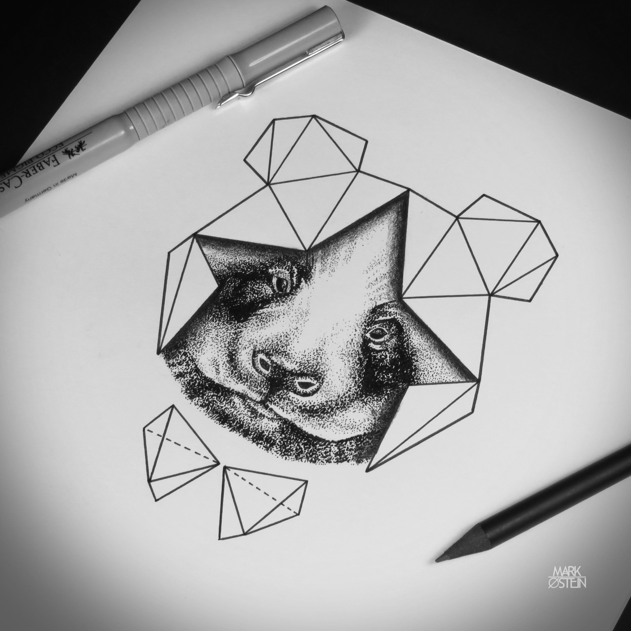 Geometric Panda Tattoo  Univers de Panda