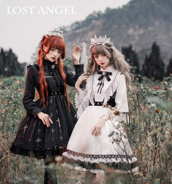 lolita-wardrobe:  【More Outdoor Worn Photos】 of 【The Night Witch Short Version JSK】◆ Short Version JSK Shopping Link &gt;&gt;&gt; https://lolitawardrobe.com/lost-angel-the-night-witch-gothic-lolita-jsk-short-version_p4956.html