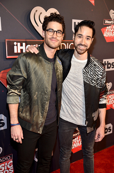 dailydarrennews:LQ |Musicians Darren Criss and Chuck Criss of Computer Games attend the 2017 iHeartR