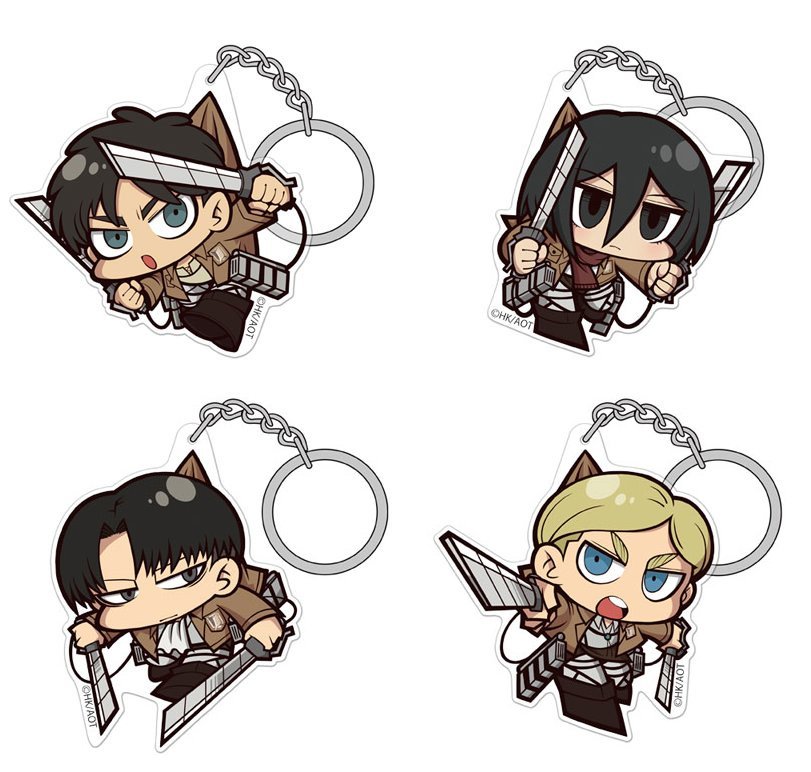 snkmerchandise: News: SnK COSPA Acrylic Pinched Keychains &amp; Straps (Ver.