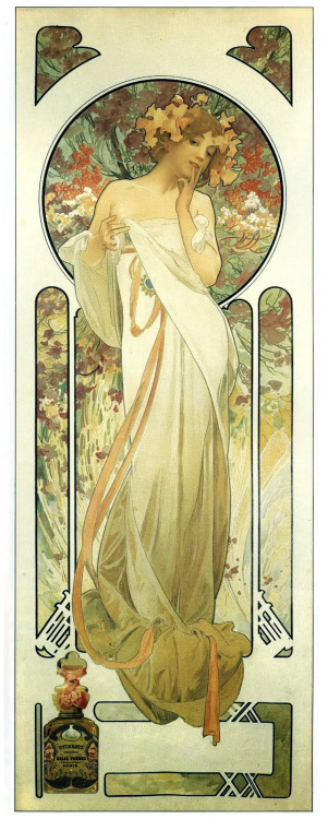 universeobserver:  nevver:  Alphonse Mucha  i stayed at this hotel and there was art just like this hung in all the hallways 