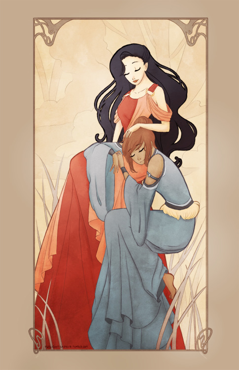 twilightsaphir:  Korrasami? Korrasami. I wanted to work on something that I could turn into a print but I’ve been tweaking this all night and can’t seem to be satisfied with it. So I think the best thing is to just put it aside for now. I wish I could
